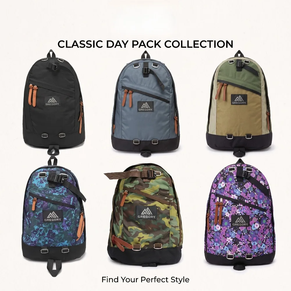 GREGORY Classic Backpack Men Women Floral Camo Daypack Travel School Bookbag Lightweight Hiking Camping Rucksack Multi Color