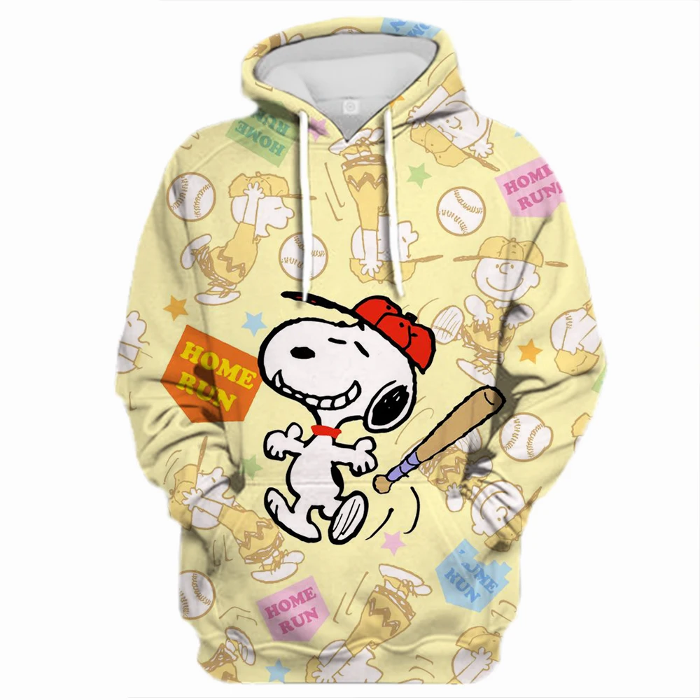 

Snoopy Kawaii Cartoon Print Hoodie for Women Soft Casual Loose Sportwear Female Sweatshirt Warm Fleece Ladies Clothes 2024