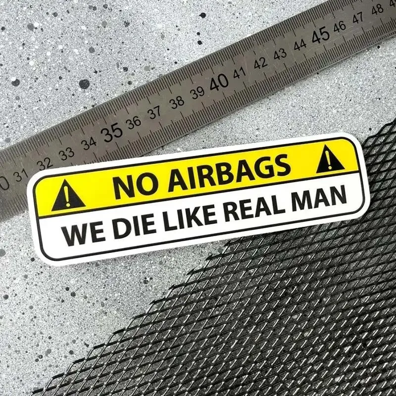 Cartoon Car Sticker Warning Airbag Check Warning Decal Anime Waterproof Car Accessories Stickers SH40 Mini Cooper Accessories view 4