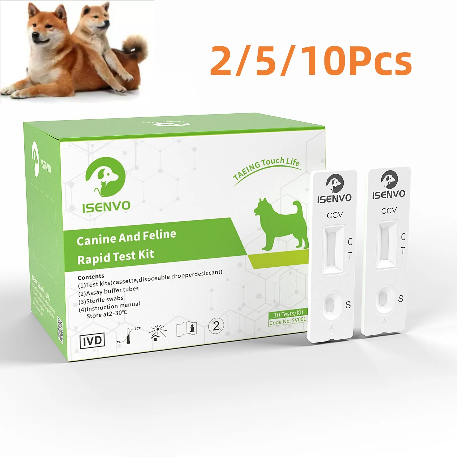 2/ 5/10 Pcs Canine CCV Rapid Test Kit Home Tests For Dogs Health