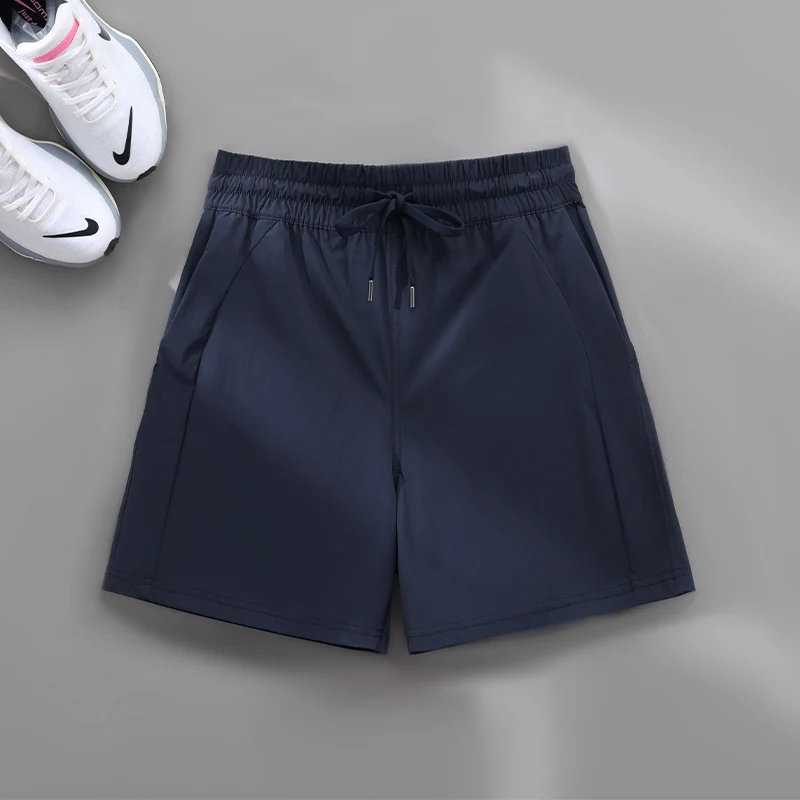 PHIGEER Women's High Waist Workout Shorts With Pockets Running Gym Shorts Soft Breathable Athletic Sweat Shorts Clothing Fitness