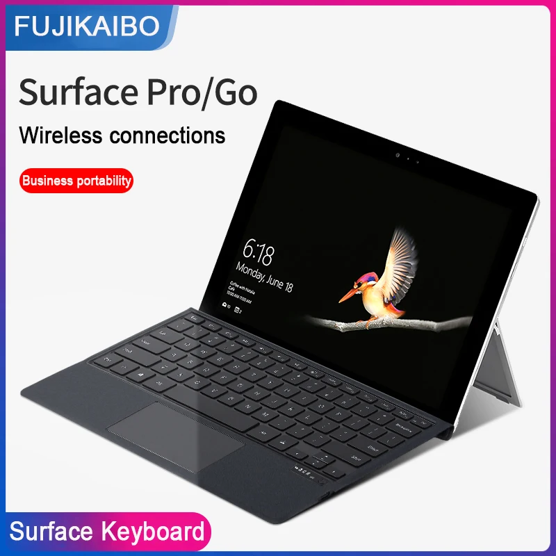 teclado trackpad para microsoft surface pro go bluetooth sem fio tablet negocios viagens 01