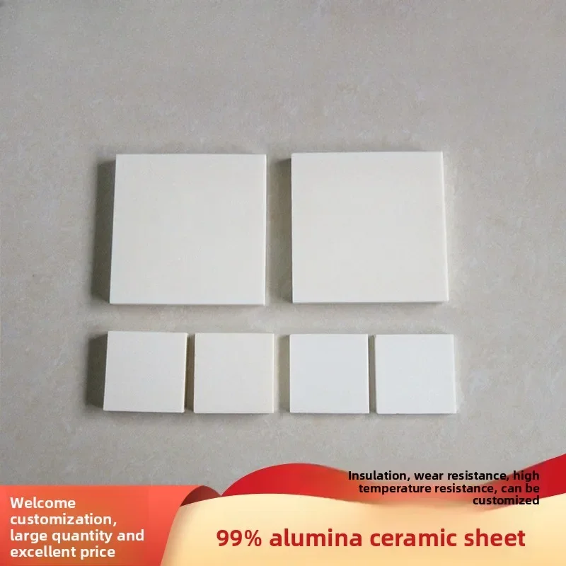 99 Alumina Ceramic Sheet 50x50/100x100mm 5&10mm Thick High Temp Corundum Plate