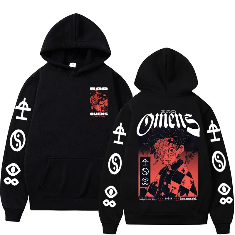 Homens e mulheres Bad Omens Band Music Tour 2023 Hoodies gráficos, Concrete Jungle Tour, moletom retrô, Harajuku Hoodie gótico, streetwear