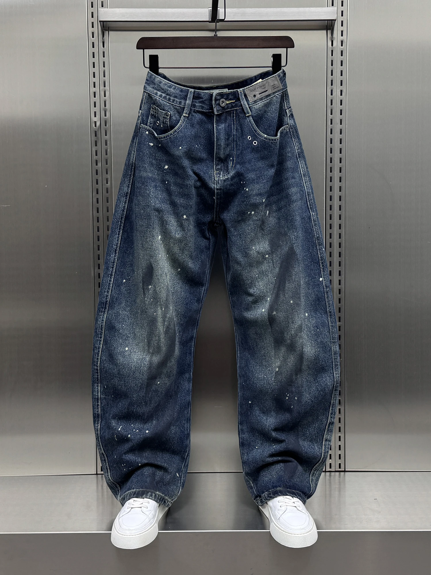 

Мужские джинсовые джинсы American High Street Sle, свободные прямые широкие брюки, крутые уличные джинсы-ножи