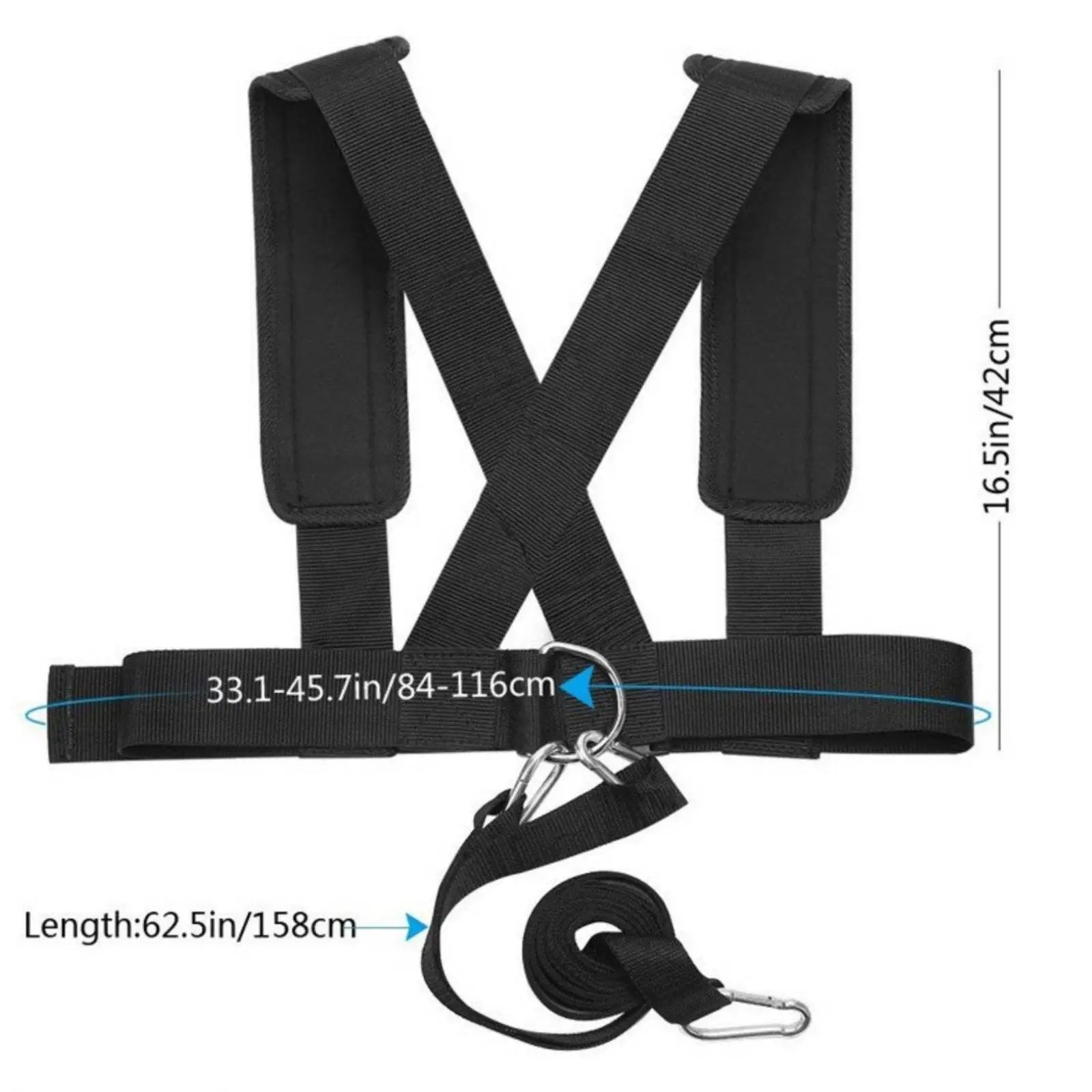 Speed Training Harness Adjustable Strength Training Vest Strap Padded Shoulder Straps Sled Harness for Athletes, Track and