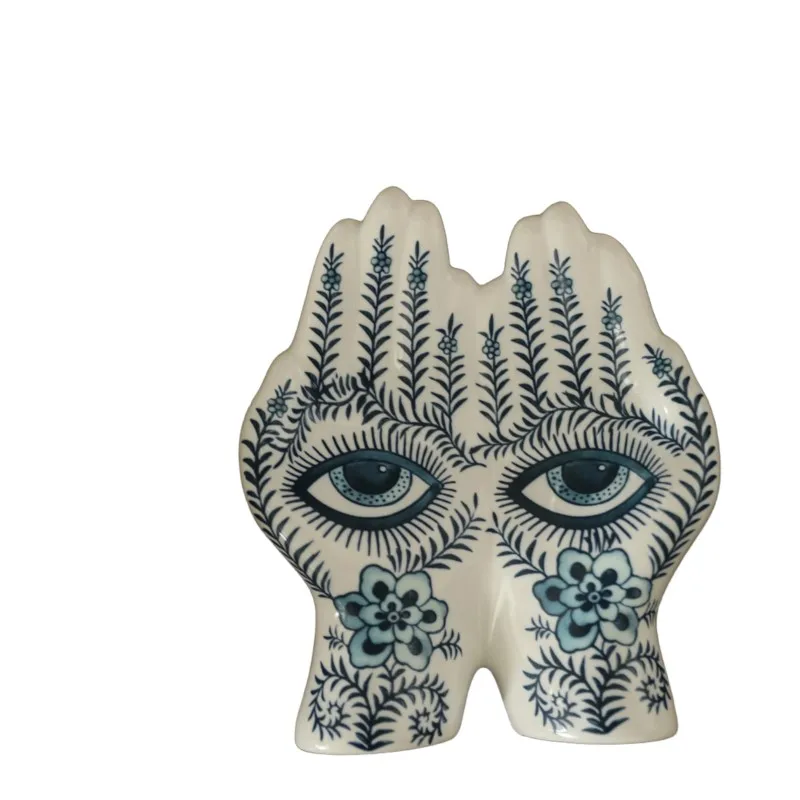 Fatima Lucky Hand Double sided Stereoscopic Palm Ceramic Ornament