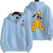 Pluto Men Cartoon Double Sided Zip Hoodie