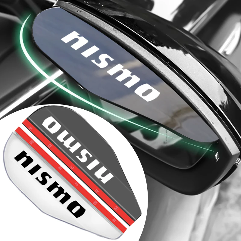 For Nissan Nismo GTR 370Z  Tiida Juke Wheel Center Caps 2Pcs Car Rear View Side Mirror Rain Board Eyebrow Guard Sun Visor Emblem
