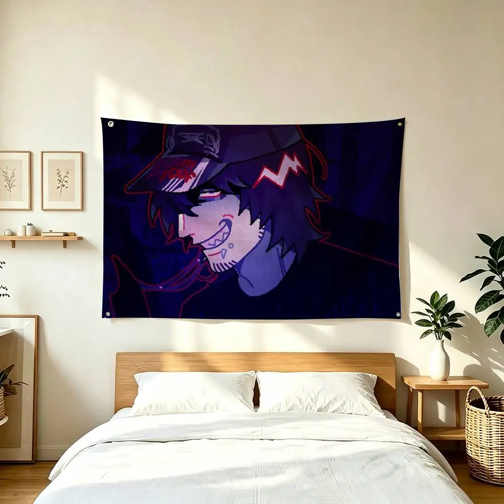 E-EverymanHYBRID Horror  Flags Wall Hanging Tapestry Outdoor Garage Room Decorative flag Background Blanket