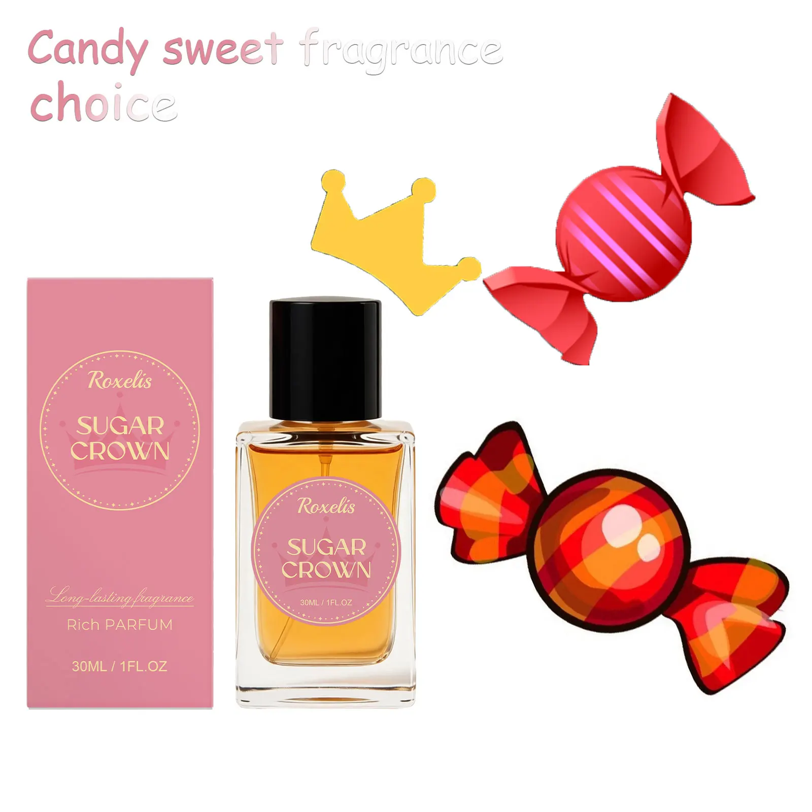 Roxelis 30ml Fragancia Dulce con Aroma a Azúcar, Aroma Natural de Larga Duración, Aroma Elegante y Exclusivo, Fragancia Portátil para Citas