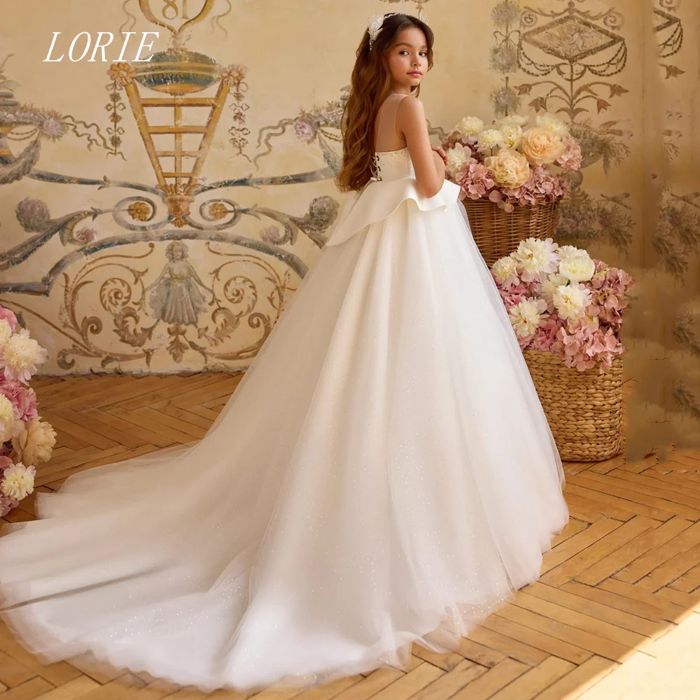 LORIE Luxury A Line Dress For Girls Scoop Beading Girl Gowns Color Blocked Child Ceremony Girl Dress Customized 2026