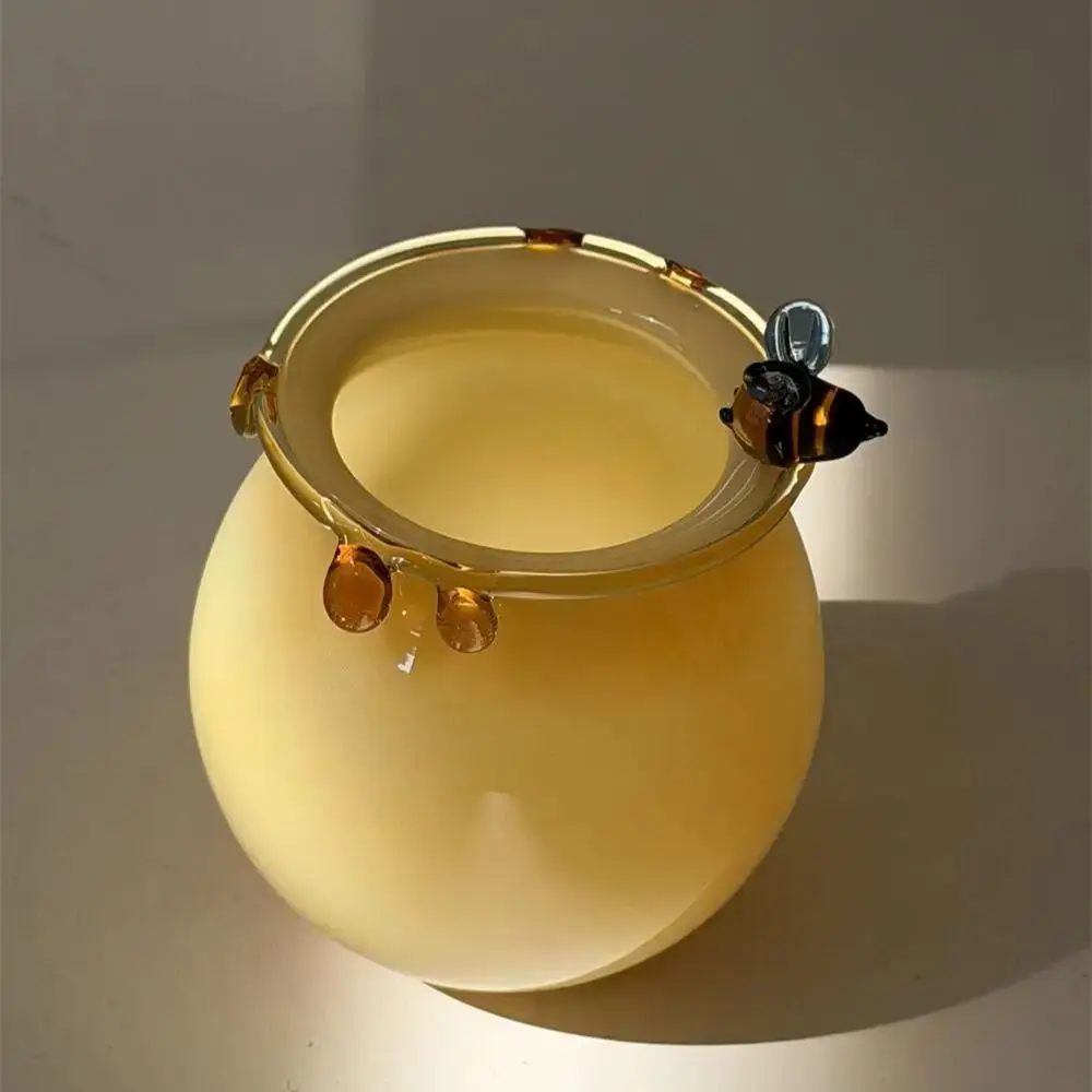 

Креативная милая стеклянная банка-чашка в форме пчелки для меда, кофе и молока