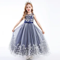 New Girls Kids Flower Elegant Causal Princess Party Dresses Children Clothing Christmas Birthday Wedding Party Baby Girl Dress