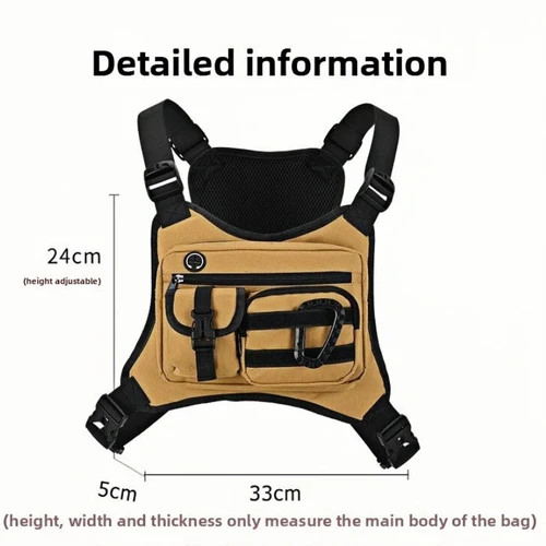 Imagen 2 del producto Chaleco Táctico para Exteriores, Multifuncional, Impermeable, Resistente al Desgaste, Mochila, Bolsa de Pecho Táctica para Hombre para Caza