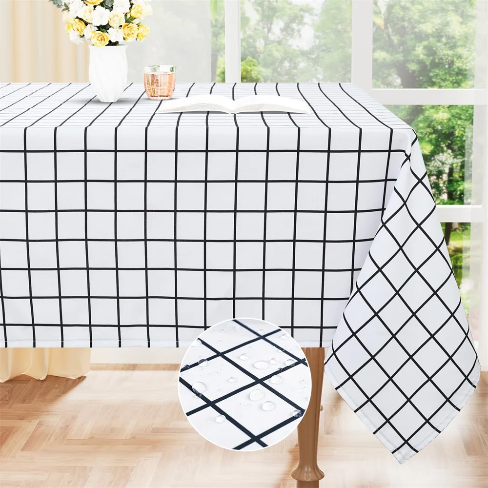 Mantel rectangular Olanly, tela impermeable, mantel a prueba de manchas, cubierta de tela lavable para mesa, para comedor, cocina, exterior