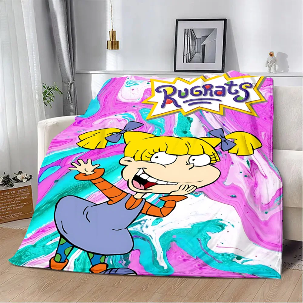 Cartoon Funny R-Rugrats Printed Blanket Picnic Blankets Warm Blanket Soft and Comfortable Blanket Home Travel Birthday Gift