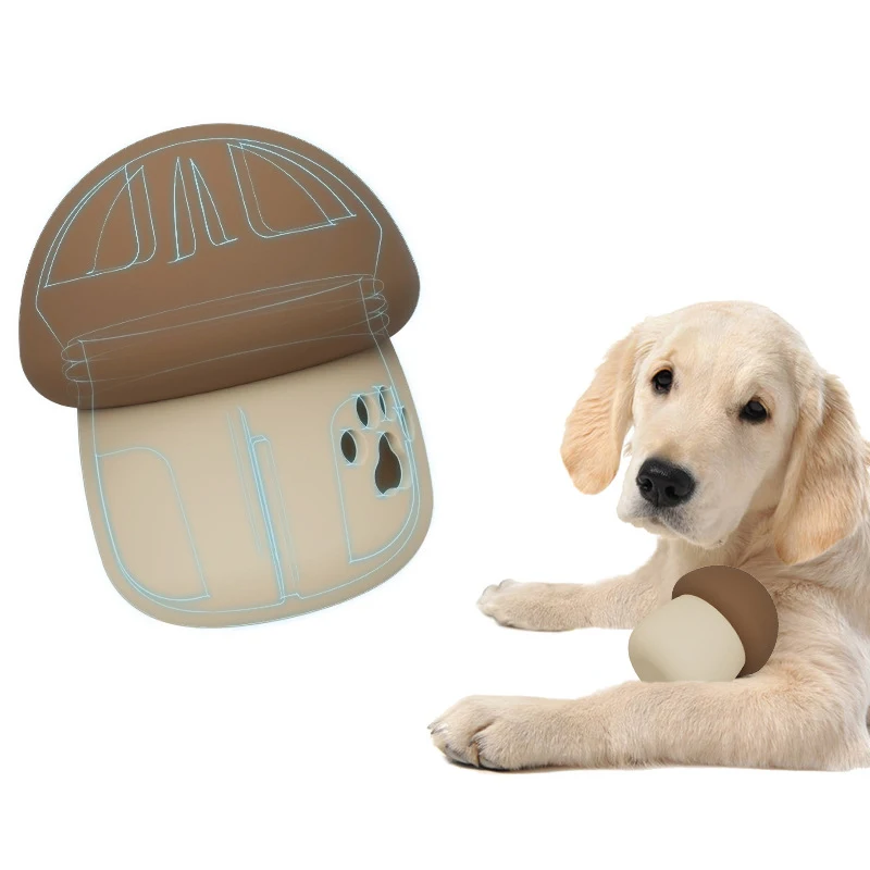 Dog Toys Leaking Ball Mushroom Shape Funny Interactive Pet Slow Feeder Bowl Puzzle Toy Pet Tooth Cleaning Chew Toys Pet Supplies