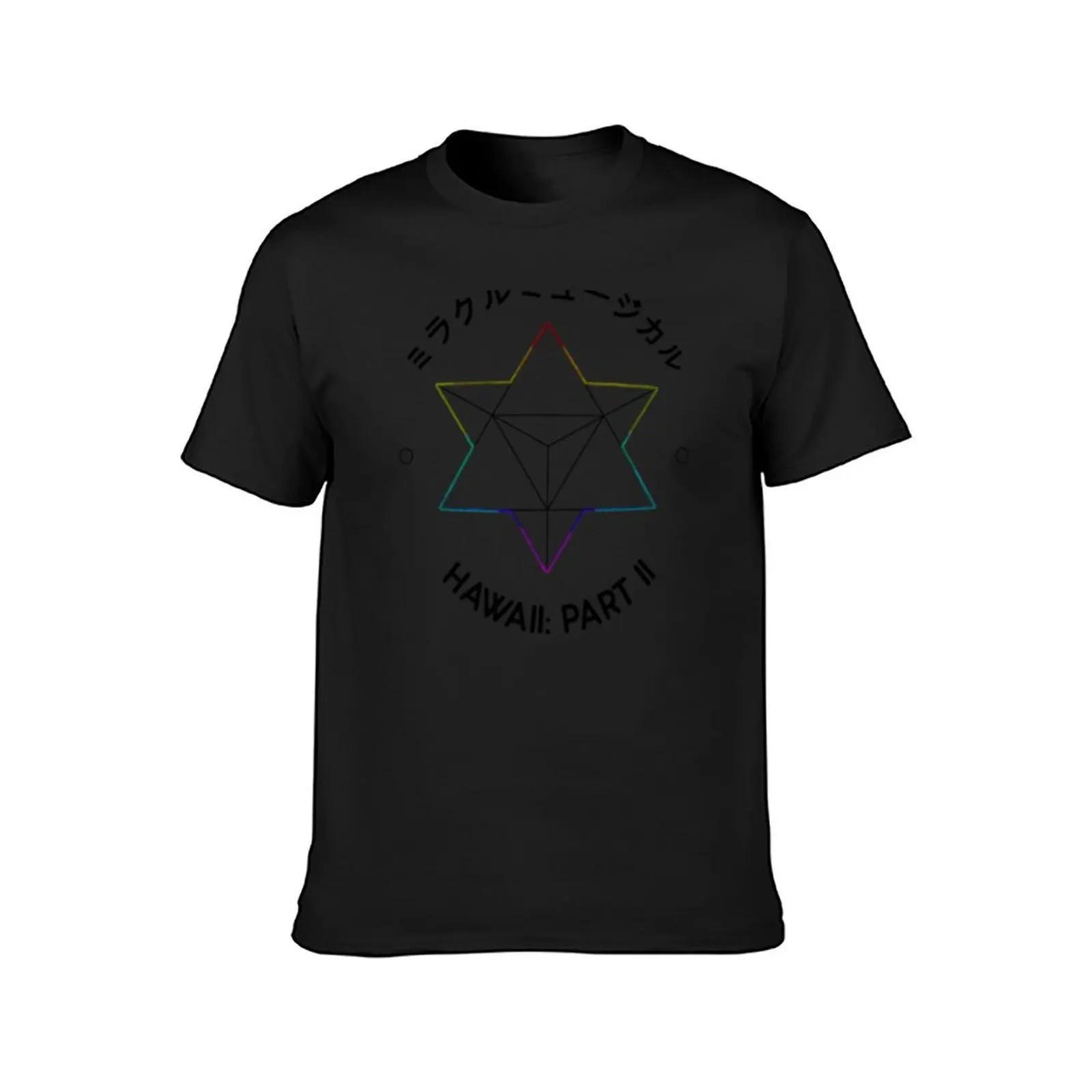 HAWAII PART II Rainbow Prisms T-Shirt plain summer top oversized heavyweights black t shirts for men