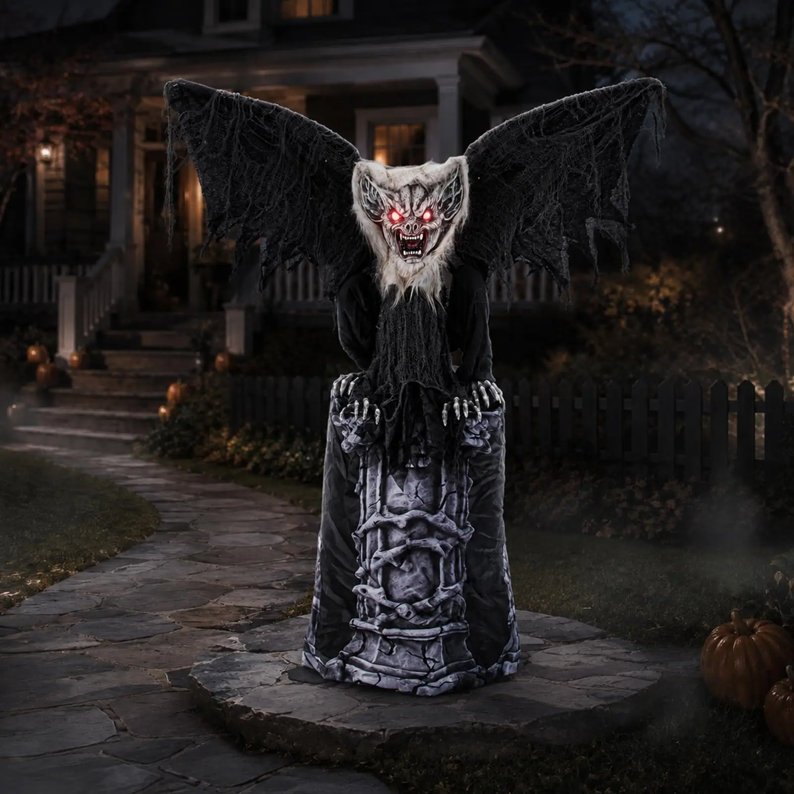 57.4-Inch Animated Halloween Outdoor Gargoyle Tombstones