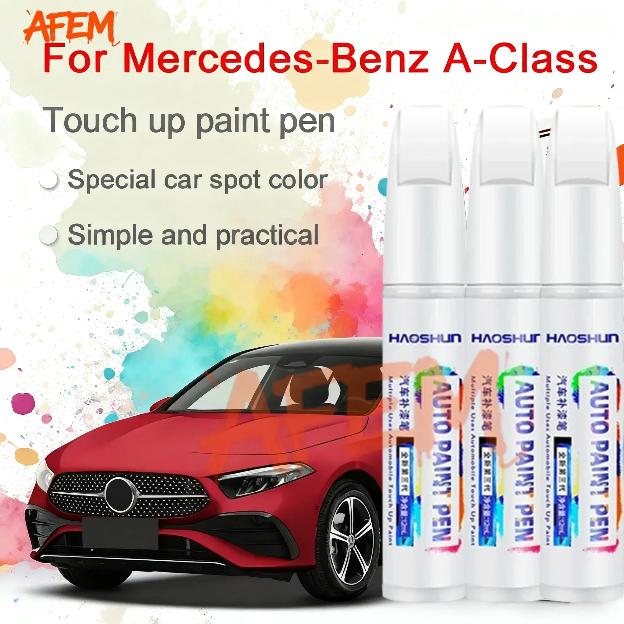 For Benz A-Class Paint Surface Repair Paint Pen To Increase Gloss Varnish Scratch Removal Repair Tool Polar White Hyacinth Red