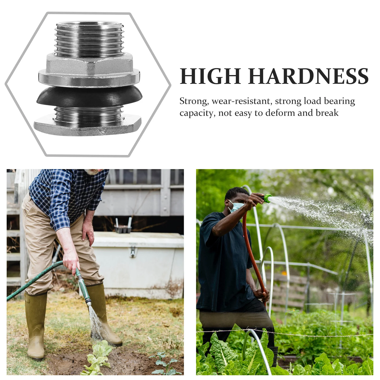 

Water Tank Connector 1/2 Inch Stainless Steel Bulkhead Fitting High Precision Thread Recessed Gasket For Garden Hose Repair