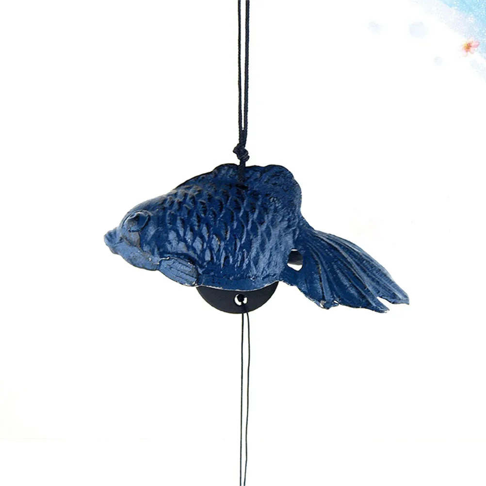 

Iron Fish Hanging Wind Chime Japanese Style Blue Pendant Home Decor Garden Door Ornament Creative Iron Wind Chime
