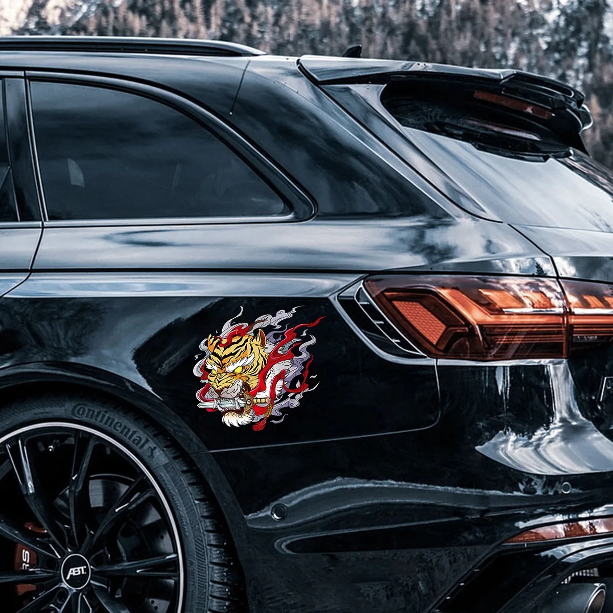 2 قطعة اليسار واليمين الأبيض النمر ملصقات عاكسة دراجة نارية ملصق مائي اكسسوارات Motoebike الجسم تعديل الكرتون الشارات #3