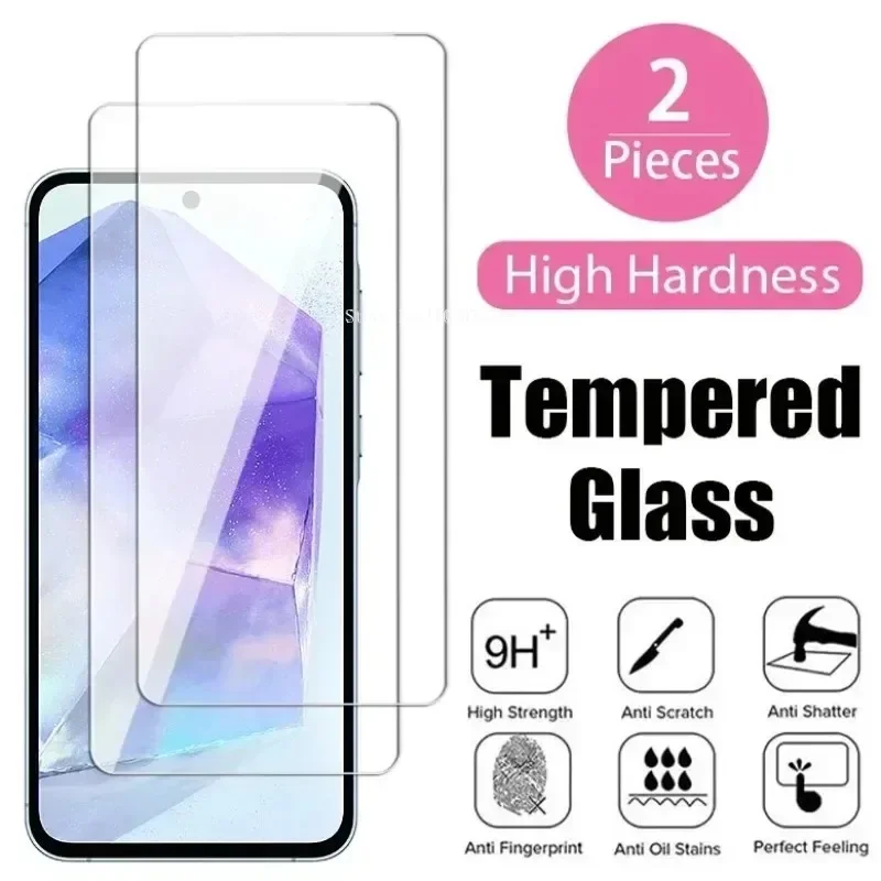 2Pcs HD Protective Glass For Samsung Galaxy A03 A23 A14 A34 A41 A52 A73 Screen Protector For Samsung A05 A15 A25 A35 A55 A53 A70