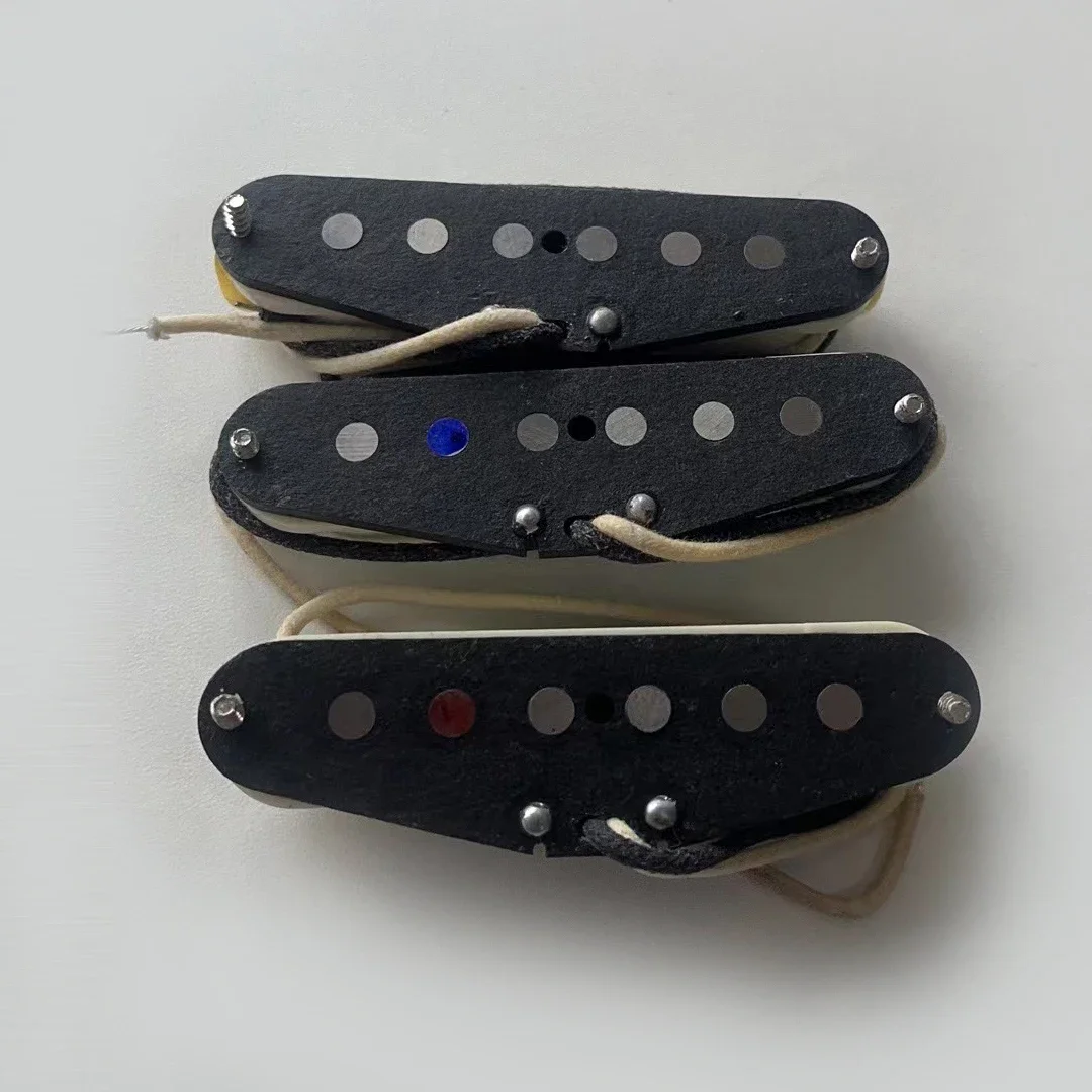 Hand‑Wound SSS Single Coil Guitar Pickup Set Alnico 5 Staggered Pole‑pieces Vintage Cloth Wire For Electric Guitar