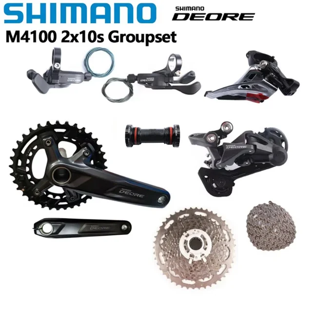 Shimano M4100 2x10s MTB Grouspet 170MM/175MM 36-26T korba M4100 M5100 Shifter 10 prędkości HG54 łańcuch BB MT501 zestaw rowerów górskich