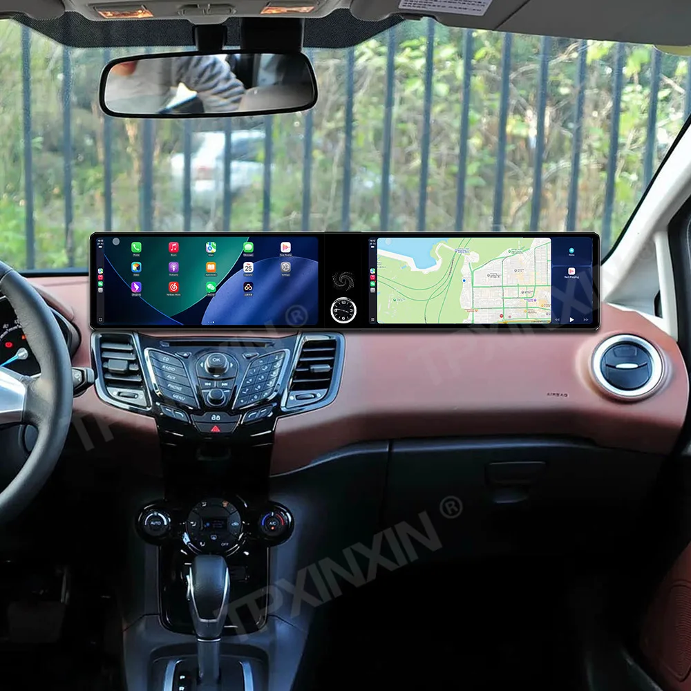 

Android Auto Carplay 24.6" Dual Screen For Ford Fiesta 2009-2014 Car Radio GPS Navigation Stereo Passenger Co-pilot Player DSP