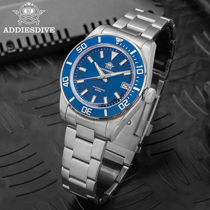 ADDIESDIVE 39 mm Taucheruhr, japanisches NH35A-Automatikwerk, Saphirglas, Keramiklünette, 200 m wasserdicht, für Herren, Neu AD2084