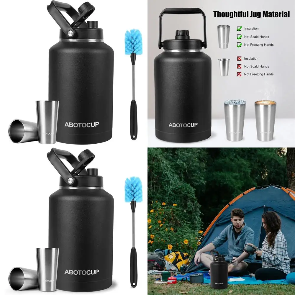 

Изолированный кувшин для воды емкостью 1,5 галлона с широким горлышком, емкостью 192 унций, сохраняет напитки, холод на 24 часа и горячие в течение 12 часов, эргономичный в комплект