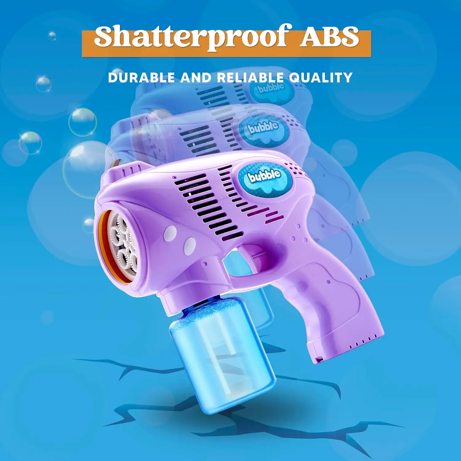 JOYFY 2 Bubble Guns met 2 flessen Navuloplossing Bubble Machine Gun voor kinderen Zomerfeest Buiten Activiteit Verjaardagscadeau