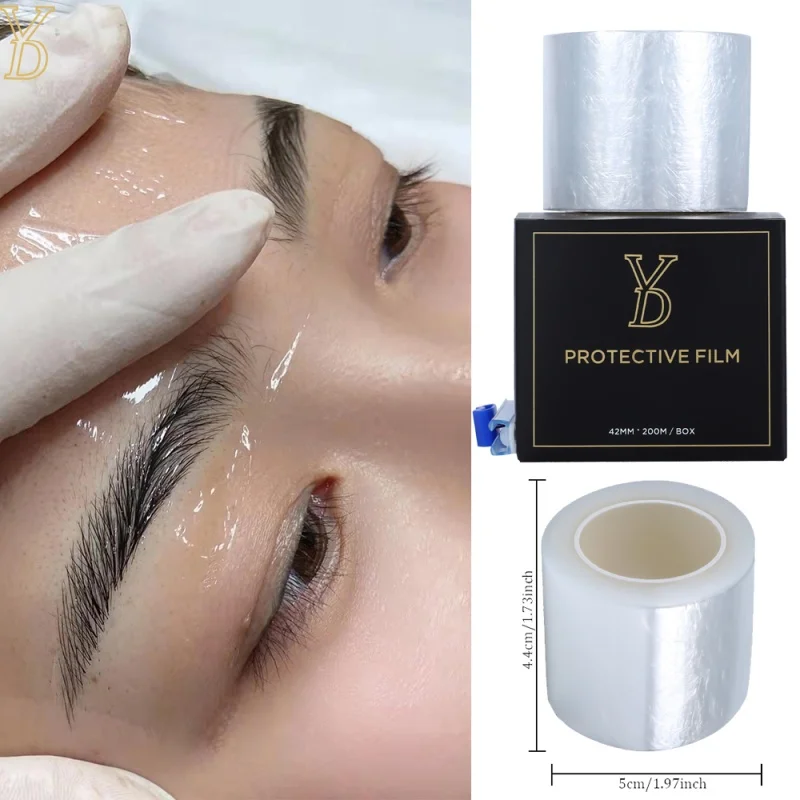 YD Tattoo Clear Plastic Wrap Protective Film for Permanent Makeup Eyebrow Tattoo Accessories Beauty Tool for Salon 1 Roll 200M