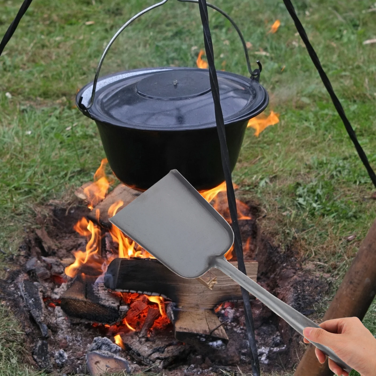 مجرفة رماد للمدفأة، هيكل معدني صلب، استخدام متعدد الاستخدامات، موقد المطبخ، تنظيف الفحم، تصميم أنيق