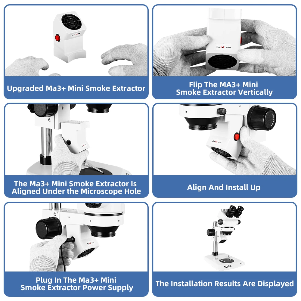 Kaisi Ma3 MINI Smoke Exhaust Fan USB Powerful Smoking Instrument For Smoke Produced When Welding Rosin Oil Gas Microscope