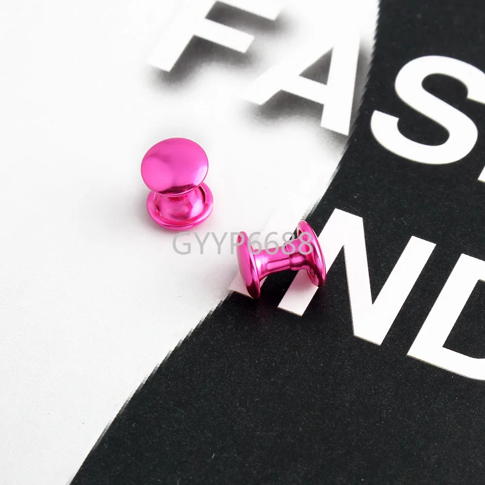 10/50/100PCS 25mm Rose Pink Double Cap Round Rivet For Bags Swivel Lobster Clasp Clip Trigger Buckle Spring Ring Accessories