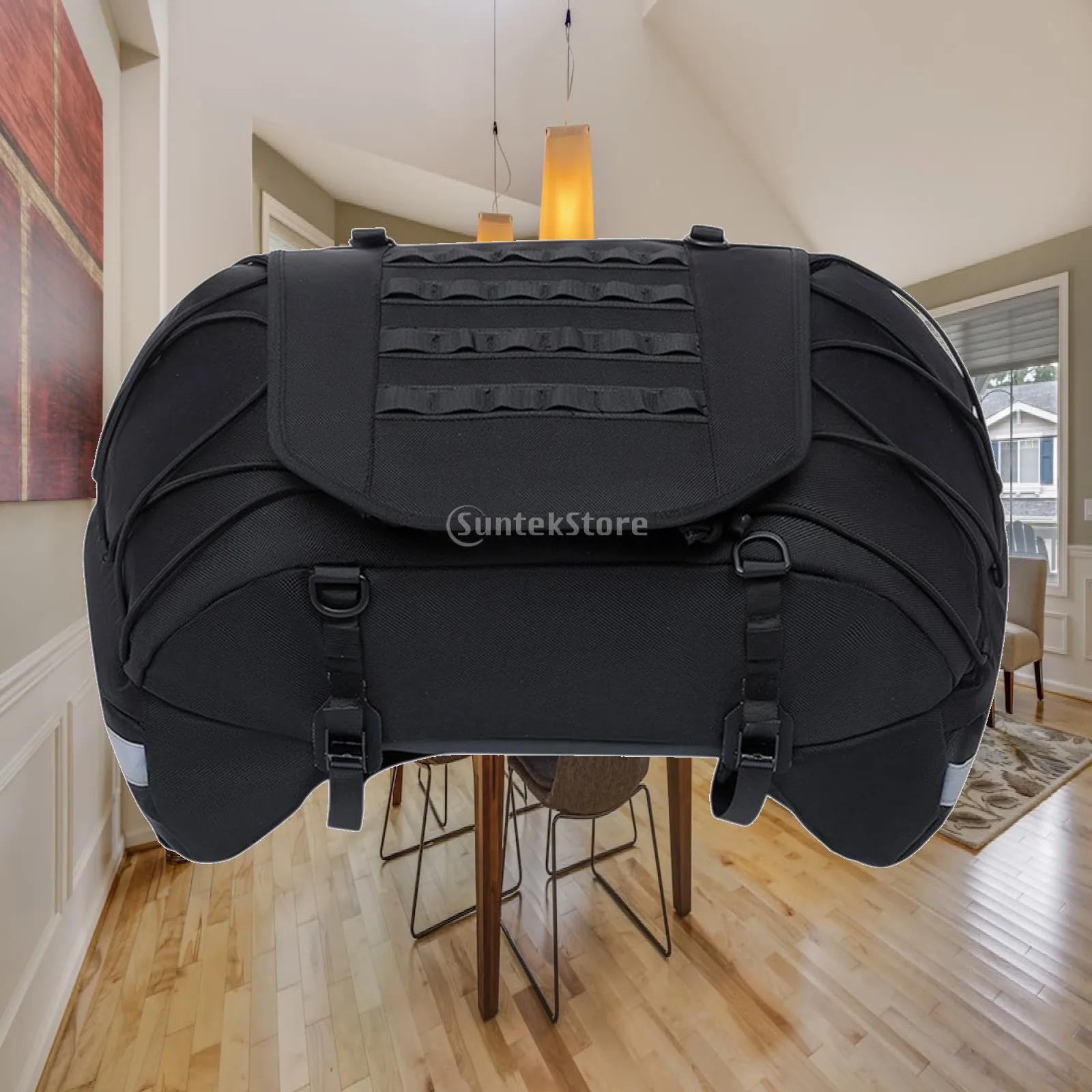 

Oxford Fabric Motorcycle Tail Bag Weather Resistant Riding Saddle Bag Large Capacity Waterproof Bag for Rear Seat Storage