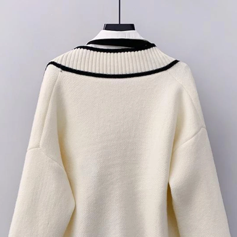 Preppy Kawaii Cardigan Women Sweater Girlish Vintage All-match M-4XL Baggy Knitwear Gentle Korean Fashion Harajuku Temper Cozy