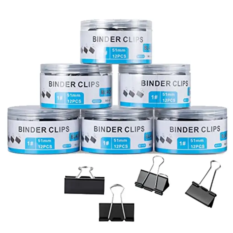 【2026 TOP Global】72 Pcs Extra Large Binder Clips 2 Inch Paper Clip Binding Clip, Paperclips Bulk, Heavy Duty Big Paperwork Clamp