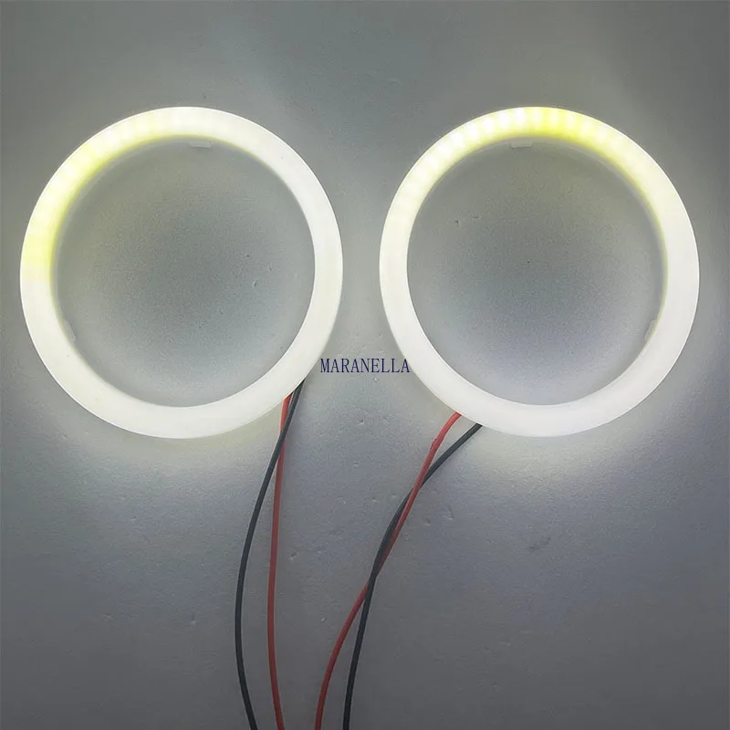 2x Car Modification Angel Eyes Daytime Running Light Headlight Circle Cotton Light Cob Angel Eyes Highlight Motorcycle Halo Ring