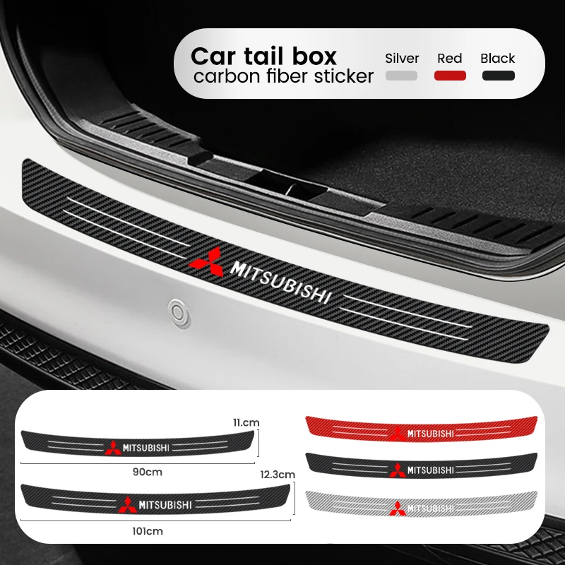 Tail trunk Carbon fiber Guard Plate Rear Bumper Protect Sticker For Mitsubishi Asx Lancer Pajero Sport Attrage Xpander Mirage