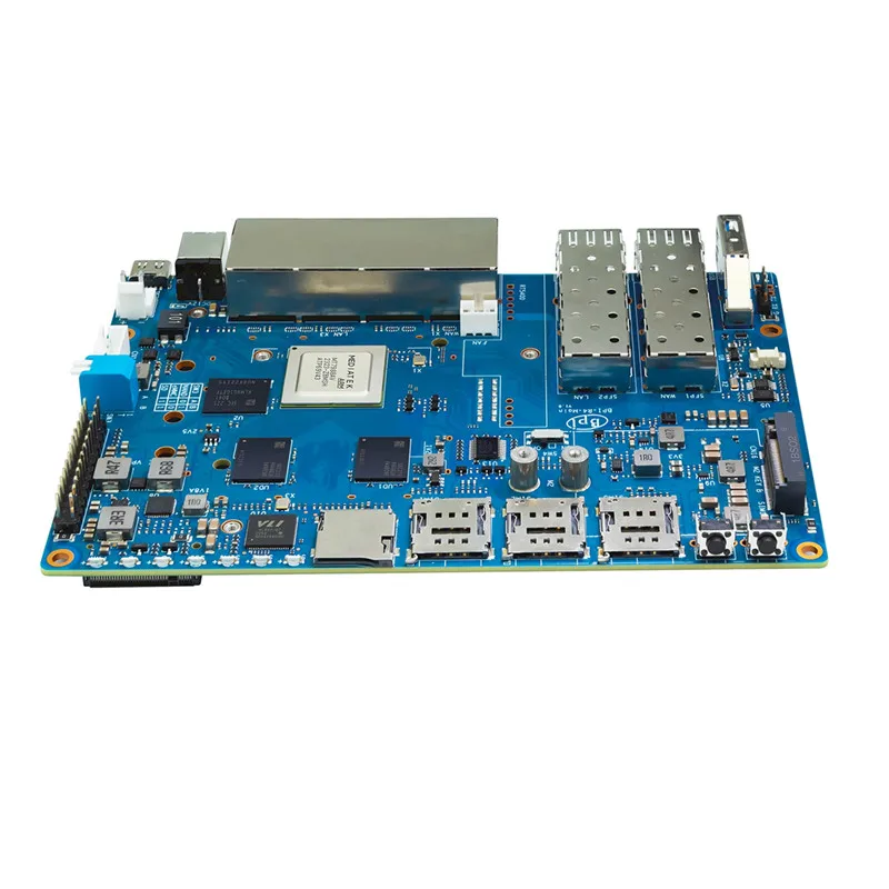 Imagem -04 - Banana Pi-nand Flash Smart Router Board Wi-fi Mt7988a 4gb Ddr4 8g Emmc 128mb Spi 12v Opcional 5a Ventilador de Caixa de Alimentação