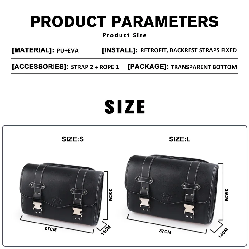 Motorcycle Saddlebag  Retro PU  Tool Bag For ADNOH Rebel 250 500 For Rebel 1100 300 For W400 W650 SR400 XL883L