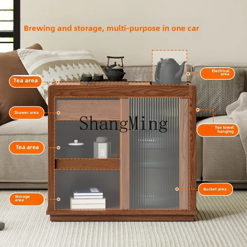 

FG new Chinese side cabinet solid wood boiling water cabinet mobile kettle integrated household living room side few