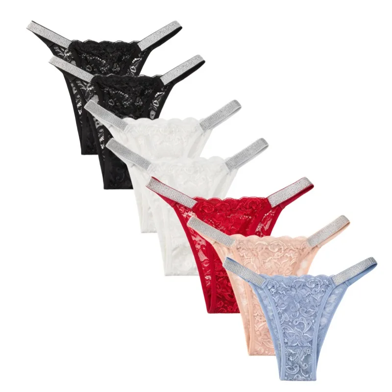 WarmSteps 7-teiliges Damen-Höschen-Set mit Blumenmuster, modischer Spitzen-Bikini, sexy Dessous, charmante Slips, bequeme Unterhose