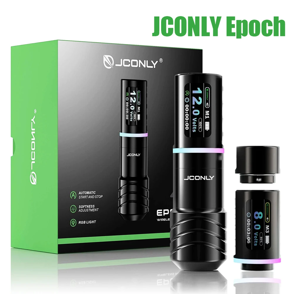 

Беспроводная тату-машинка JCONLY с 2 батареями и ЖК-дисплеем для перманентного макияжа и татуировок