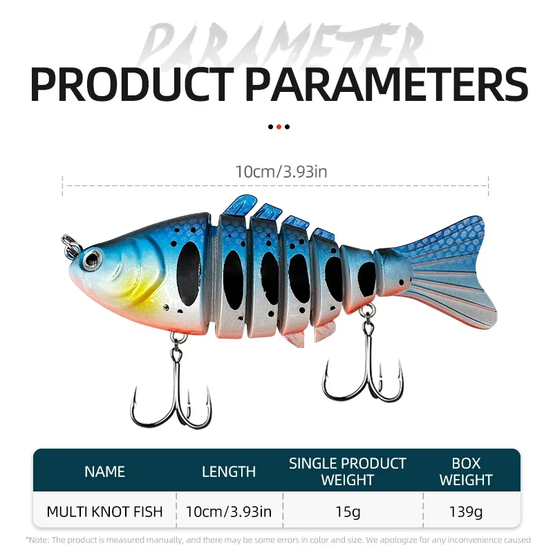 Imagem -06 - Iscas de Pesca com Swimbait Multi-articulado Conjunto de Partes Afundamento Lento Natação Iscas de Pesca de Água Salgada